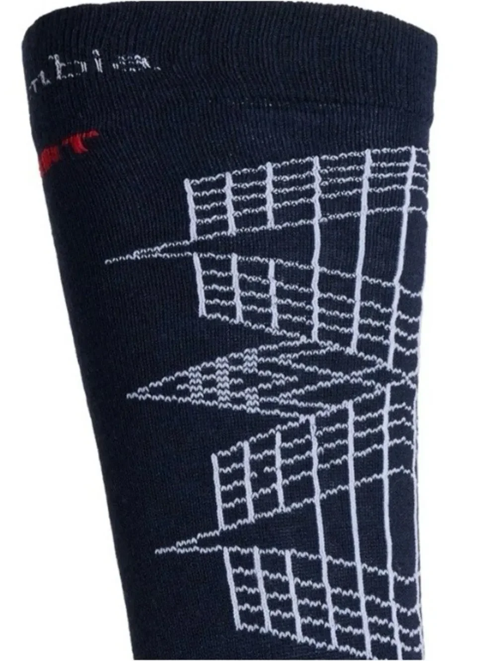COLUMBIA Navy White Omni-Heat® Ski Socks Merino Wool Blend Over the Calf